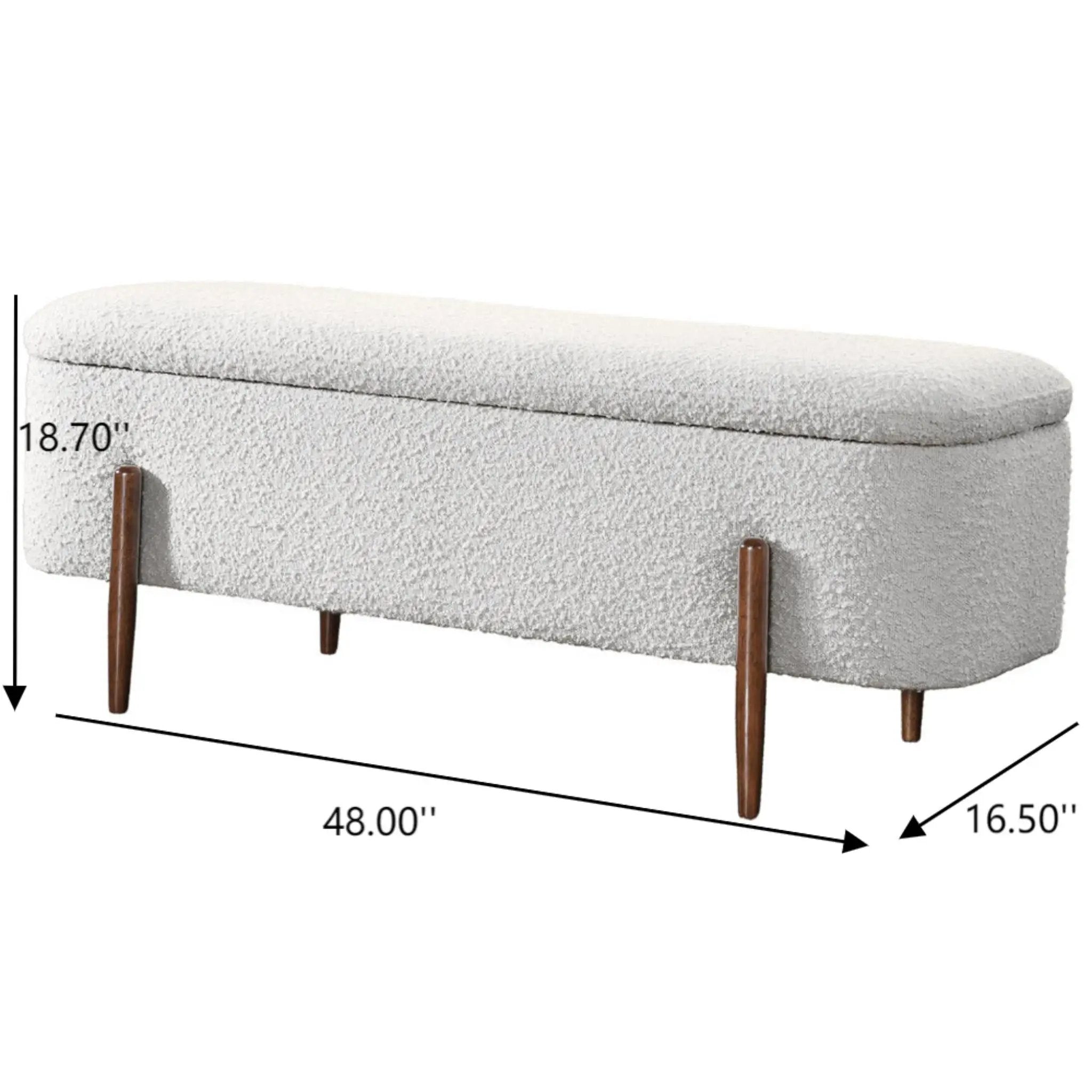 Sarna - Storage Bench - Ivory by HouseOfZazla