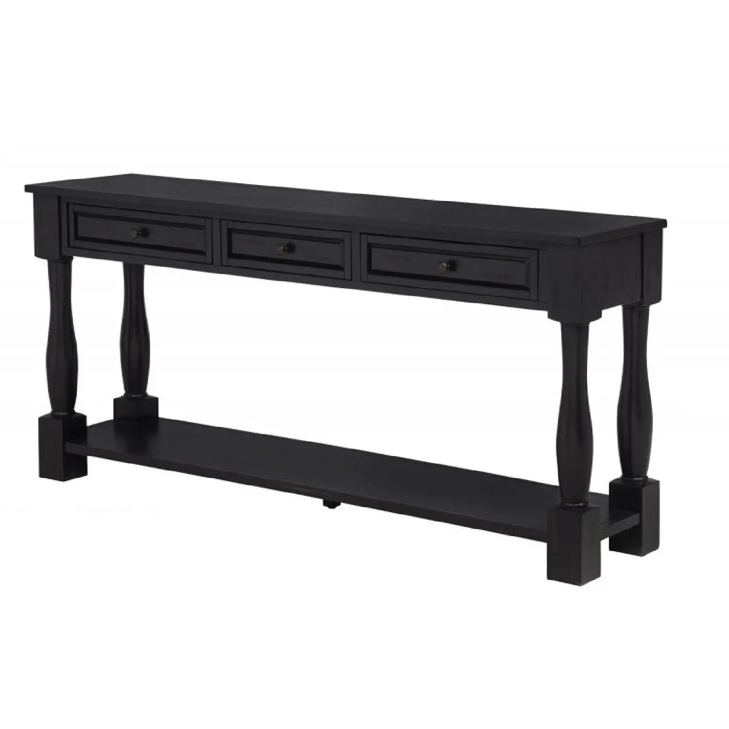 Long Console Table With Drawers And Shelf