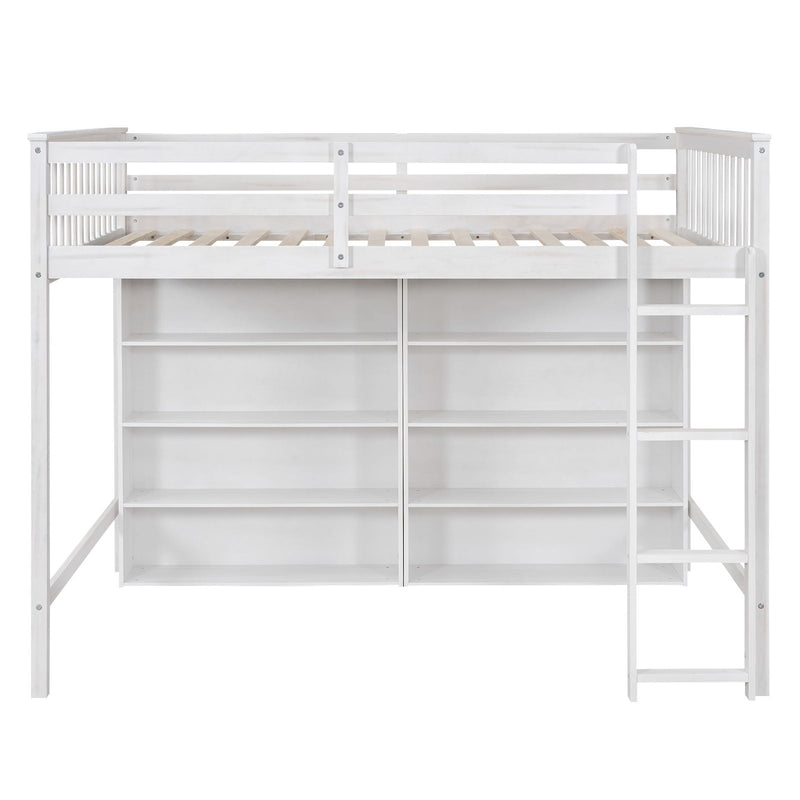 Loft Bed With 8 Open Storage Shelves And Built In Ladder by HouseOfZazla