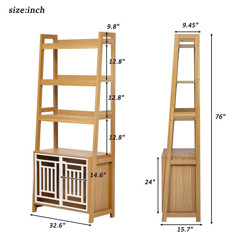 Modern Furniture Style 2 In 1 Pet Friendly Dog Crate Ladder Bookcase - Ancient Oak by Unique Piece Furniture