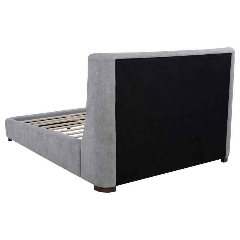 Rennes Upholstered Queen Wingback Platform Bed Grey by Unique Piece Furniture