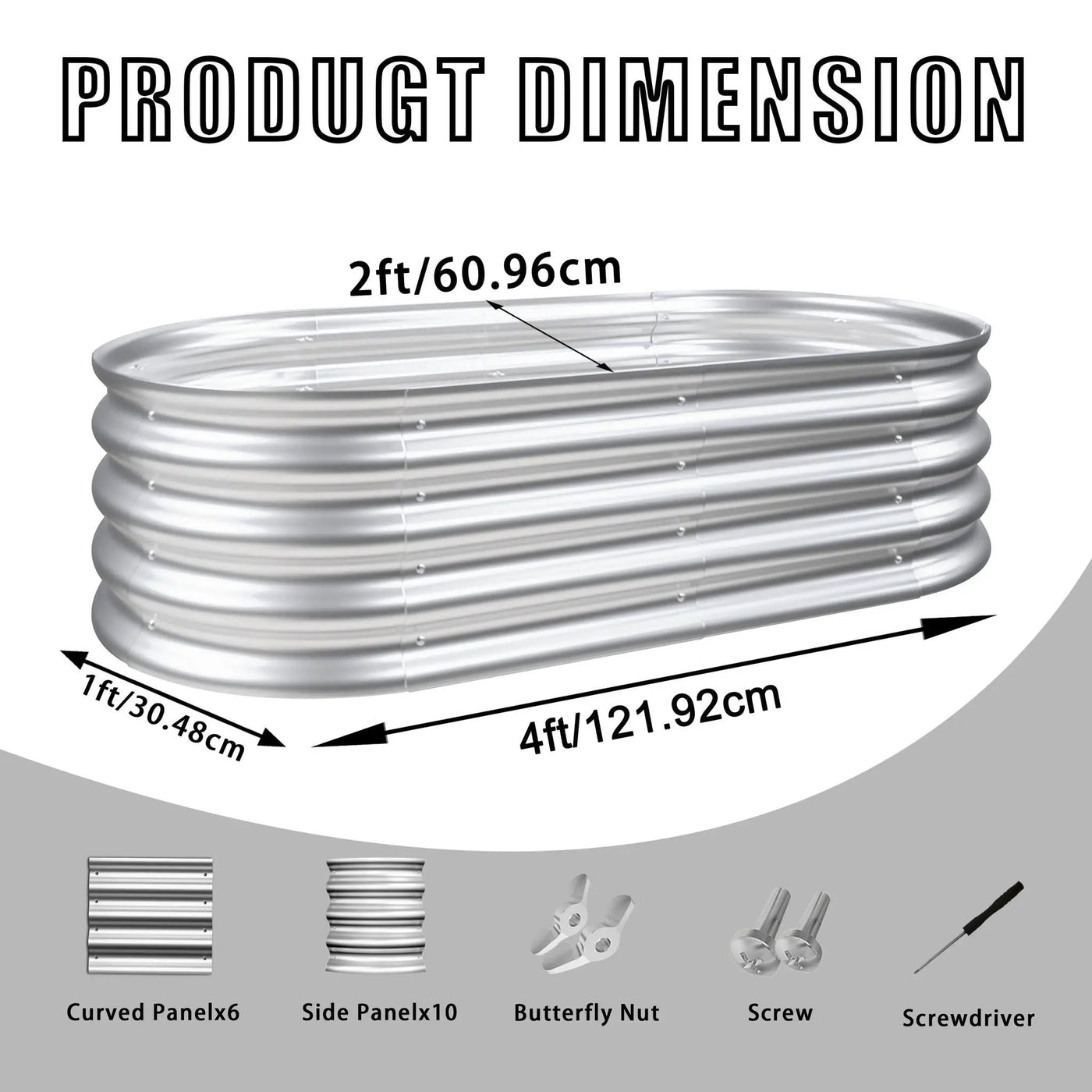 Heavy Duty Galvanized Raised Garden Bed Kit For Vegetables, Flowers & Herbs by HouseOfZazla