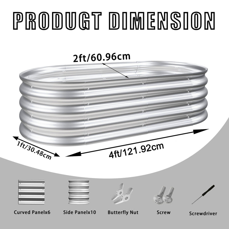 Heavy Duty Galvanized Raised Garden Bed Kit For Vegetables, Flowers & Herbs by HouseOfZazla