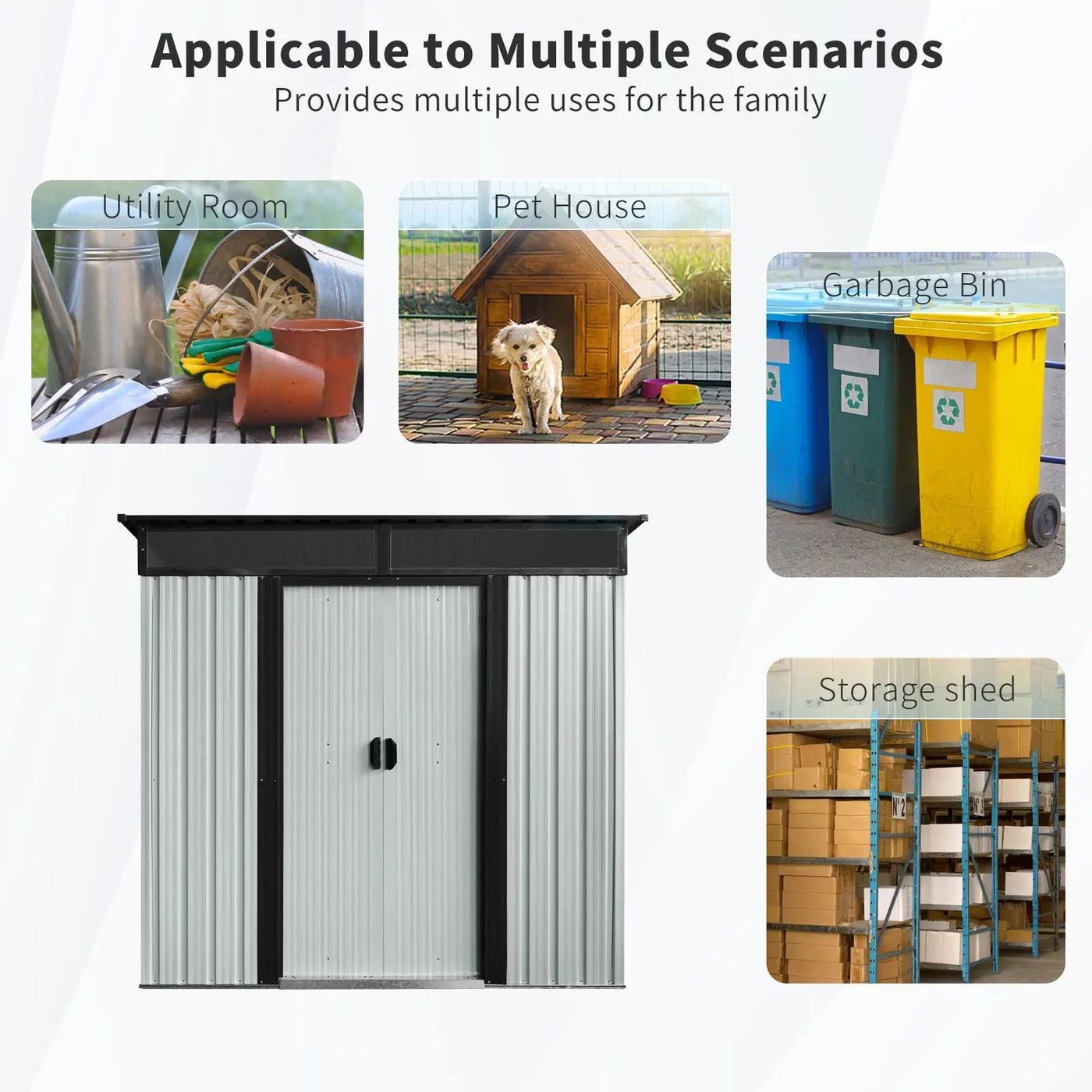 Outdoor Metal Storage Shed And Transparent Plate For Garden, Lawn by HouseOfZazla