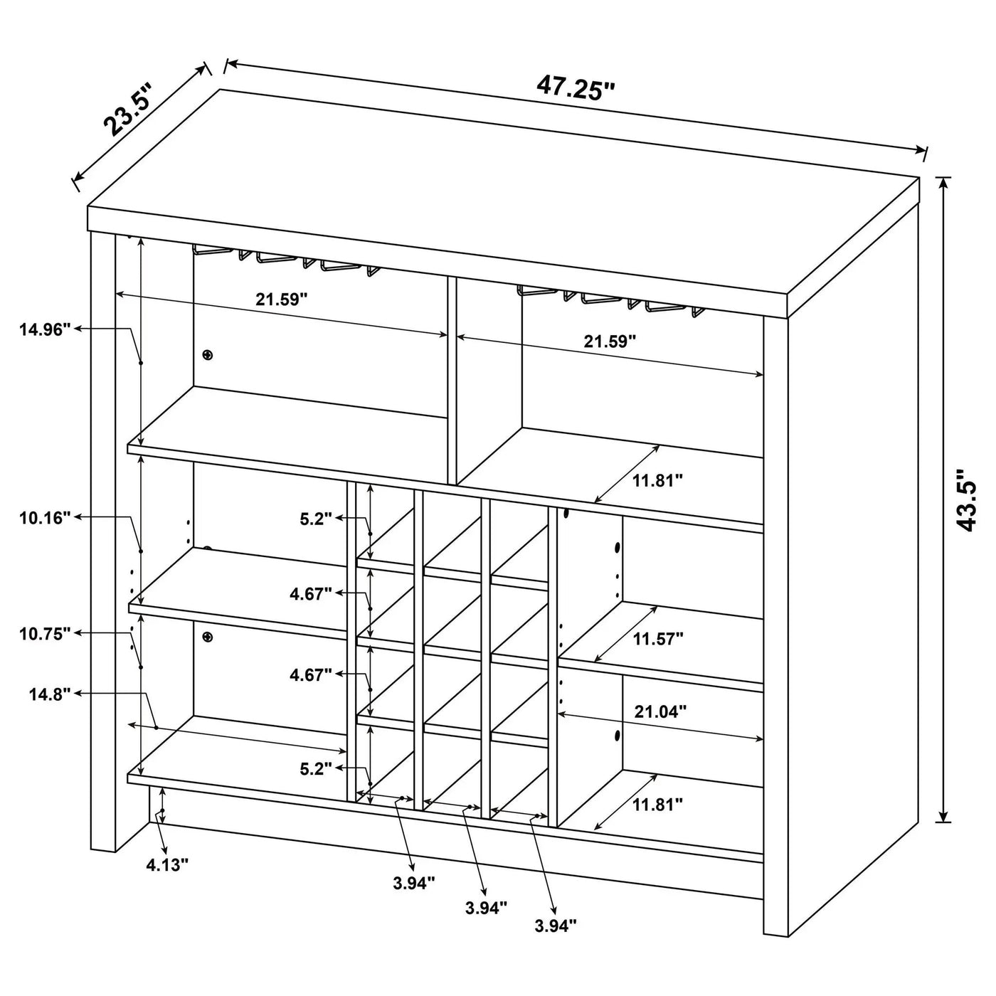 Irving - Freestanding Home Bar With Wine Storage by HouseOfZazla