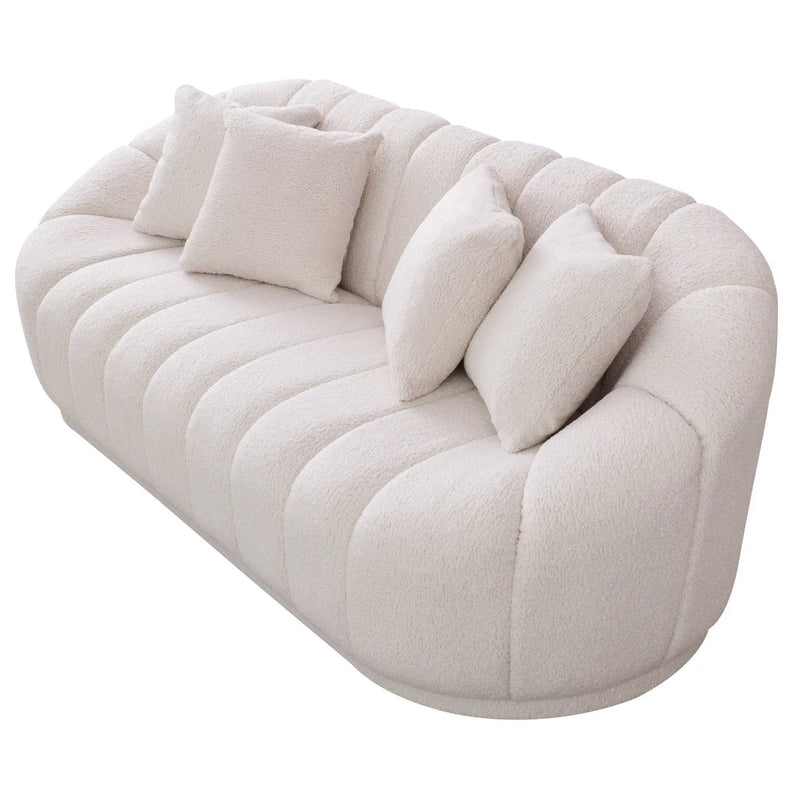 Maximilian - Modern Japandi Style Tight Back Boucle Couches by Unique Piece Furniture