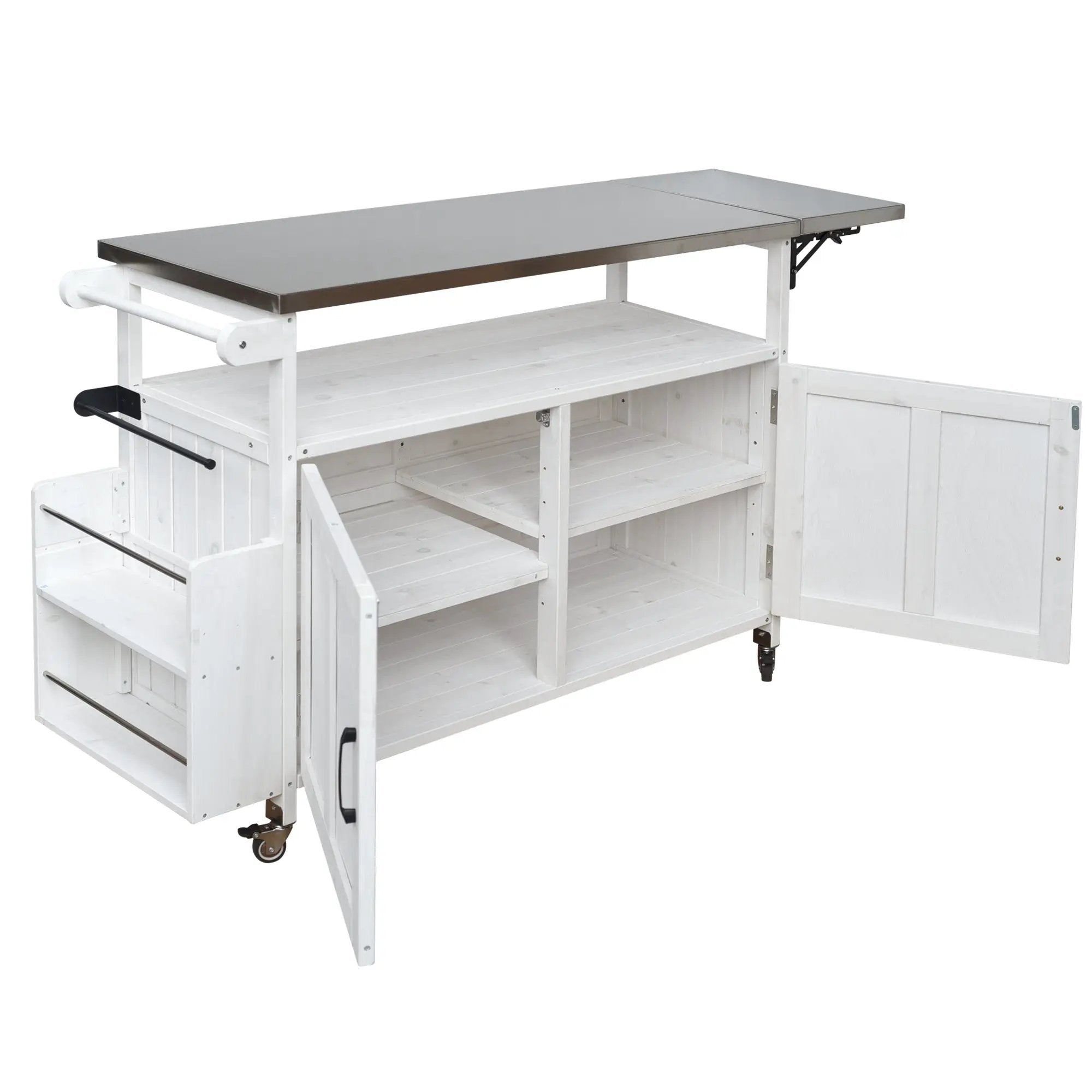 Foldable Outdoor Kitchen Island Patio Cart with Storage by HouseOfZazla