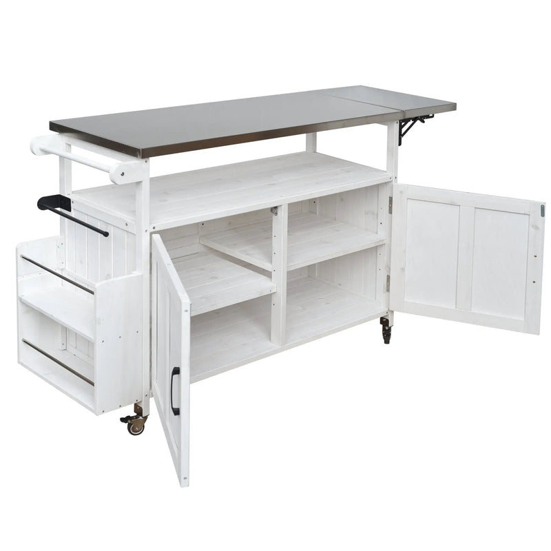 Foldable Outdoor Kitchen Island Patio Cart with Storage by HouseOfZazla
