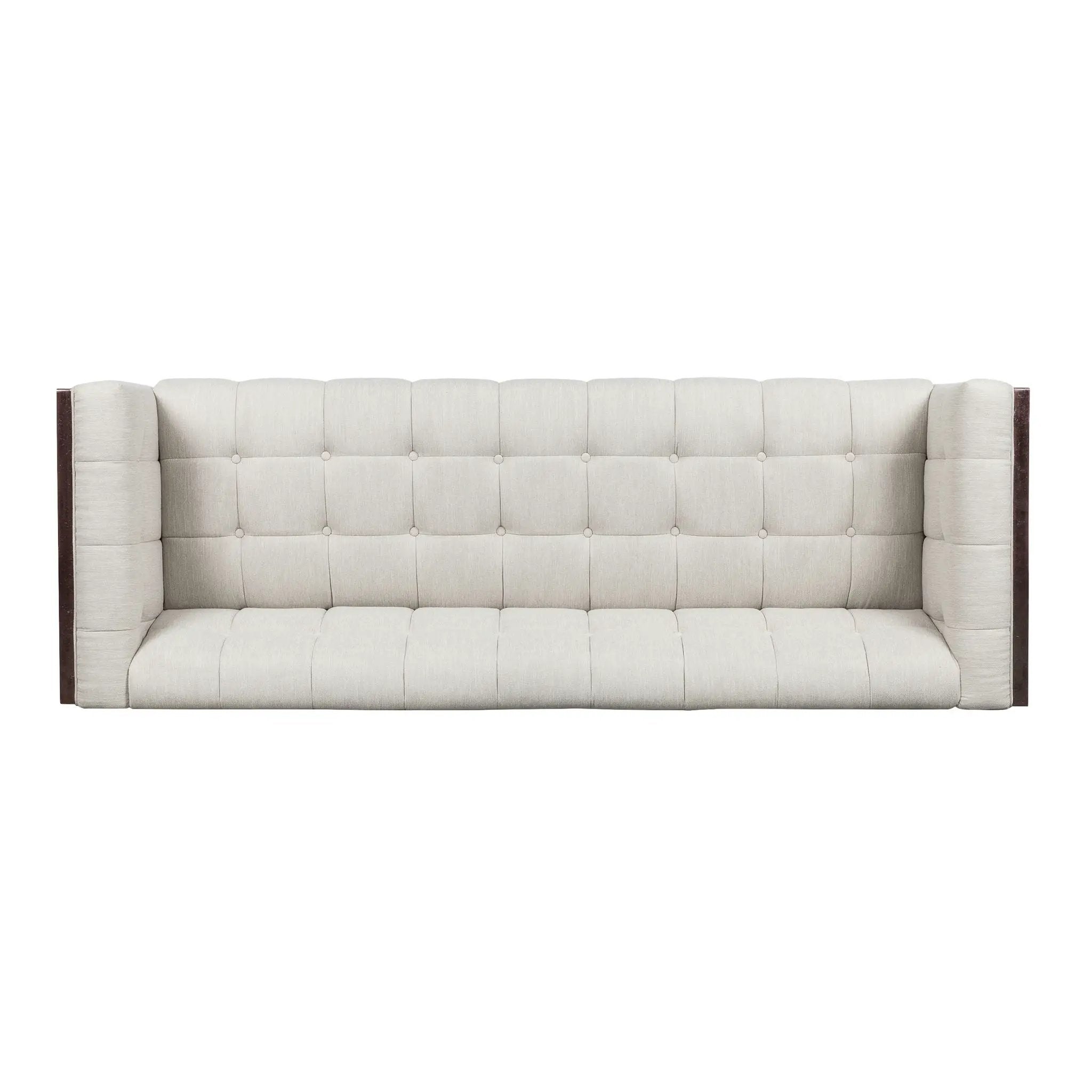 Contemporary Mid-Century Charm 3 Seater Sofa With Button Tufted Waffle Stitching by HouseOfZazla