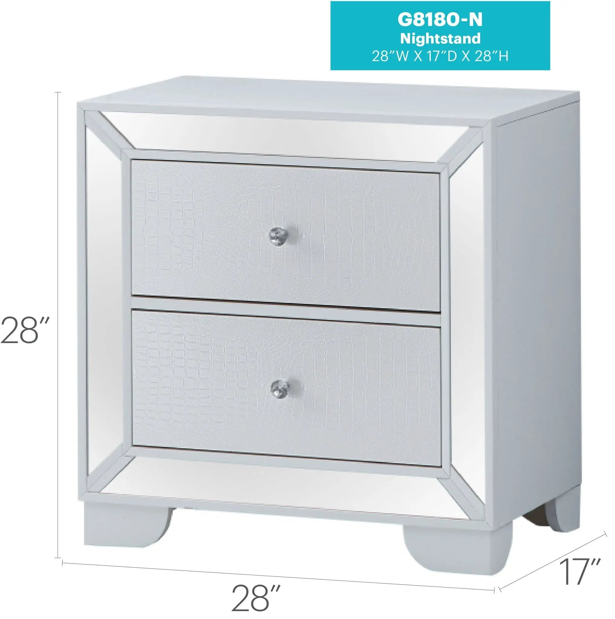 Contemporary Nightstand - Silver Champagne - Particle Board by HouseOfZazla