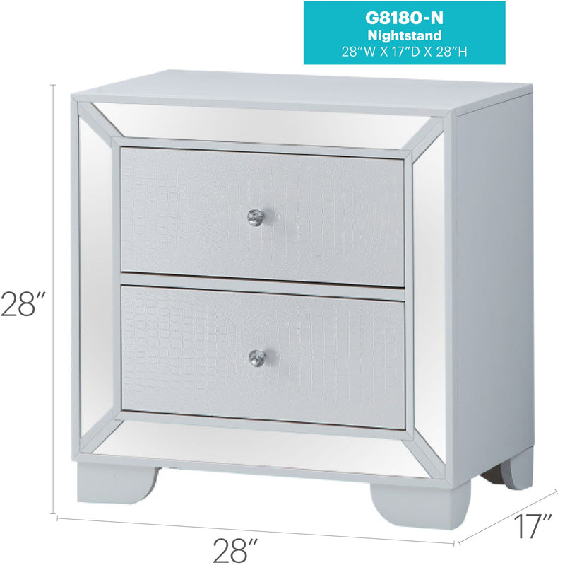 Contemporary Nightstand - Silver Champagne - Particle Board by HouseOfZazla