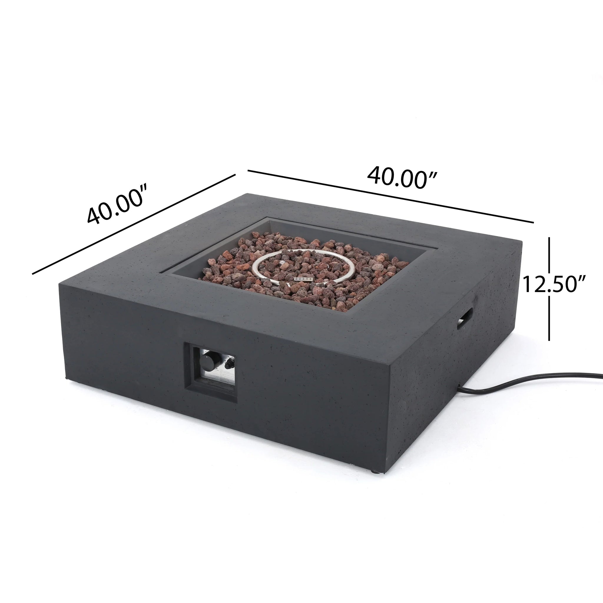 Outdoor 50000 BTU Propane Fire Pit, Dark Grey, with Tank Holder by HouseOfZazla