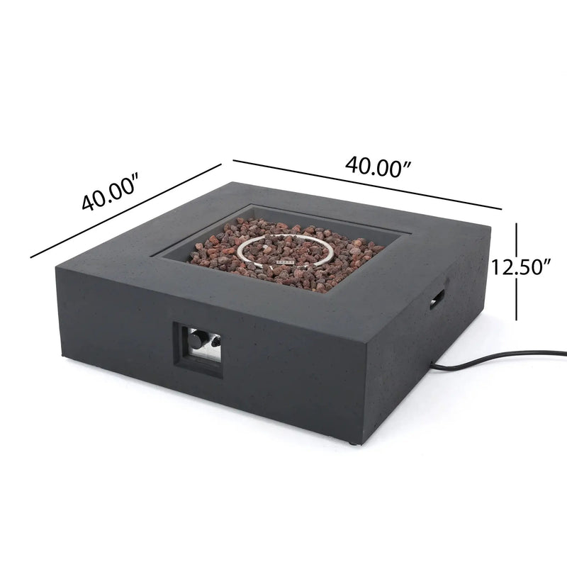Outdoor 50000 BTU Propane Fire Pit, Dark Grey, with Tank Holder by HouseOfZazla