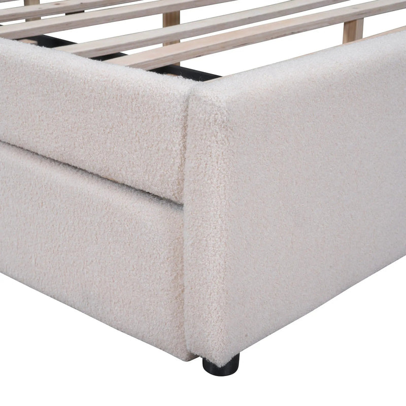 Upholstered Platform Bed With Trundle by HouseOfZazla