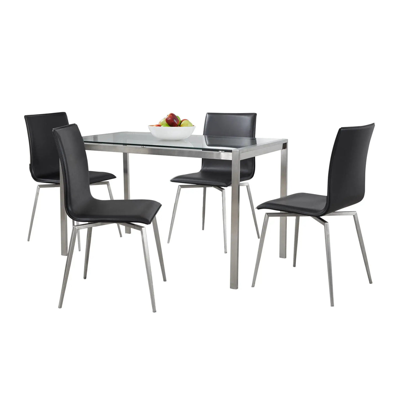 Fuji Mason - Upholstered Swivel Contemporary Dining Set Dining Set, Glass, 5 Piece by HouseOfZazla