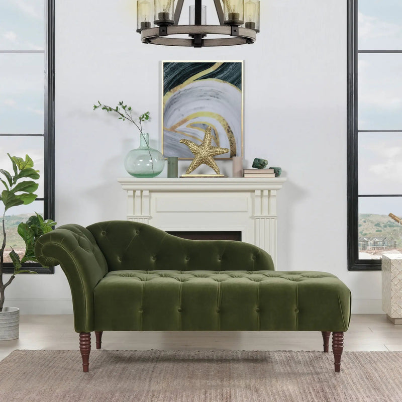 Samuel - Tufted Roll Arm Chaise Lounge by HouseOfZazla