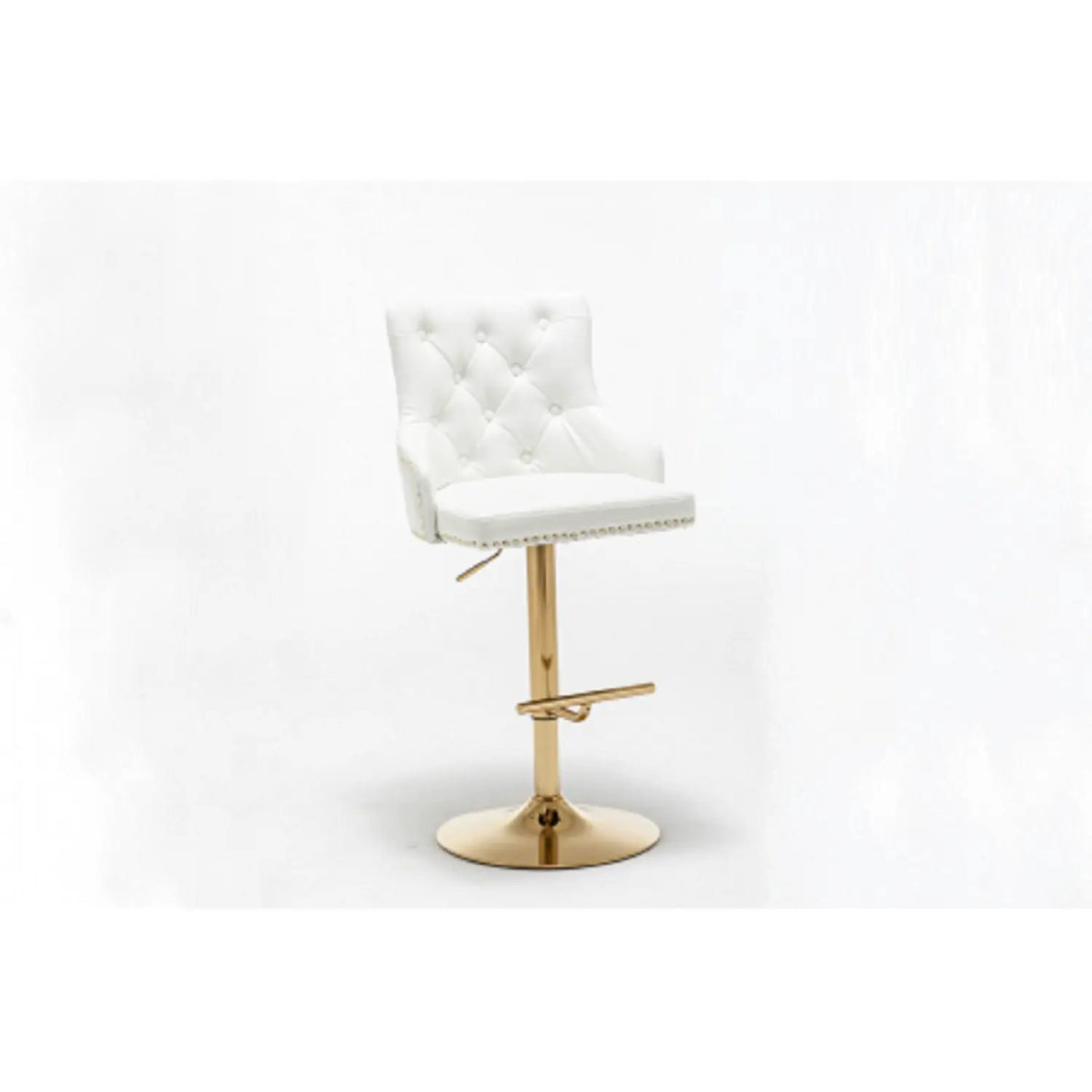 Adjustable Swivel Bar Stool With Nailhead Trim (Set of 2) by HouseOfZazla