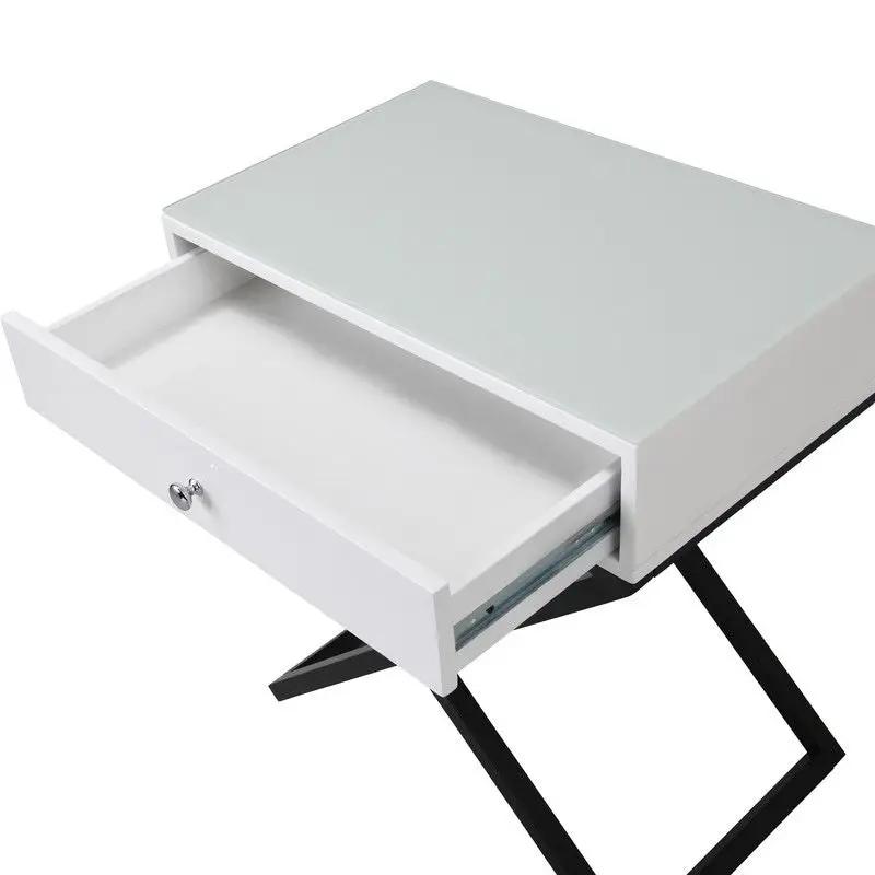 Koda - End Side Table Nightstand, Drawer And Cross Base by HouseOfZazla