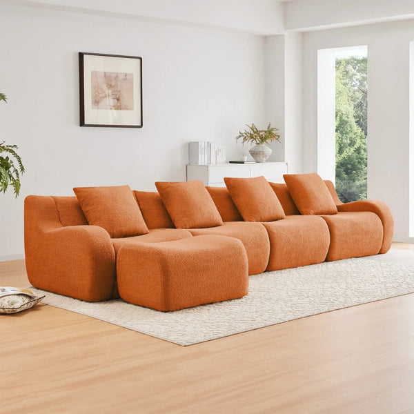 L-Shaped 4-Seat Boneless Sofa