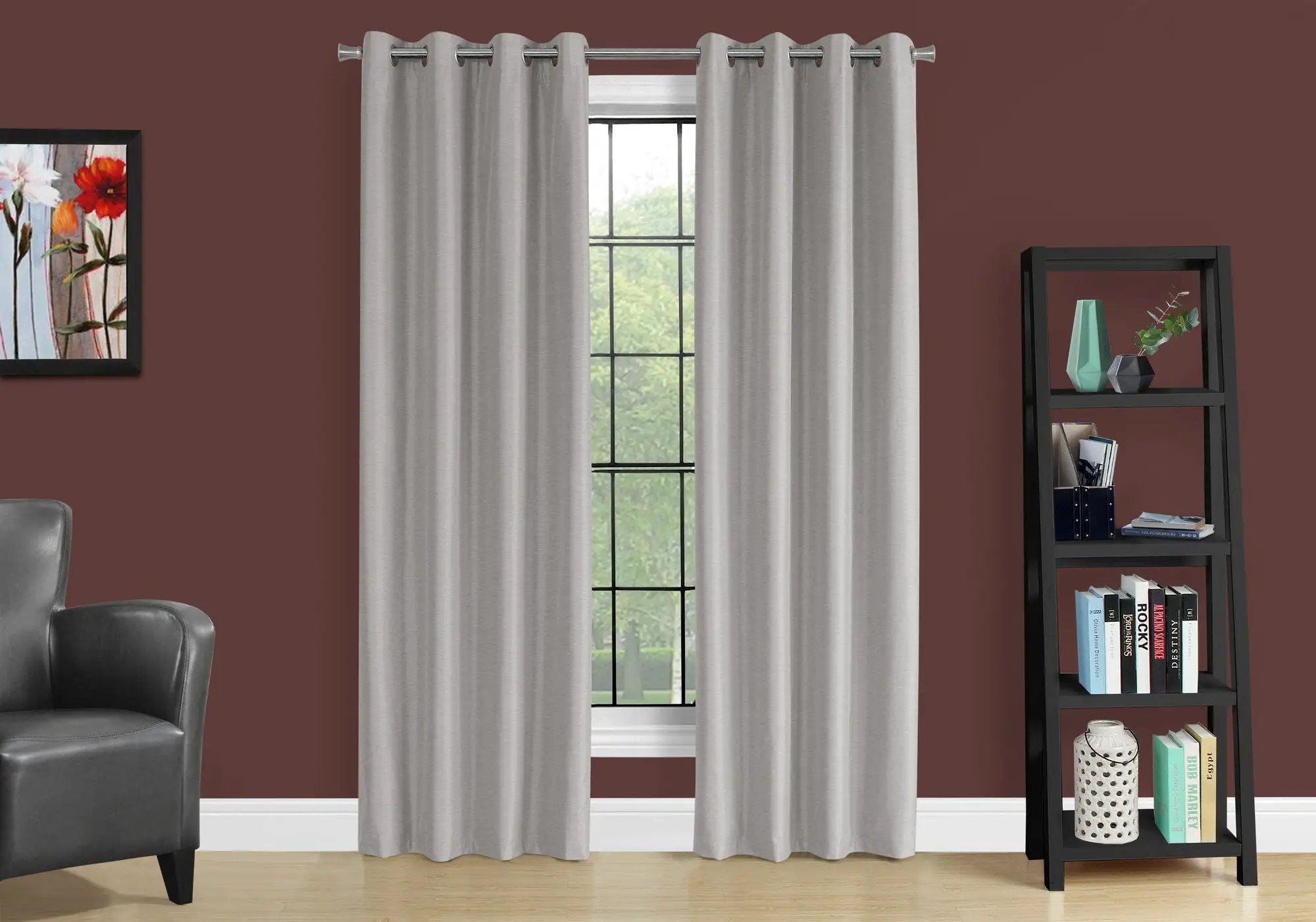 2 Pieces Set, Curtain Panel, Room Darkening, Grommet by Unique Piece Furniture