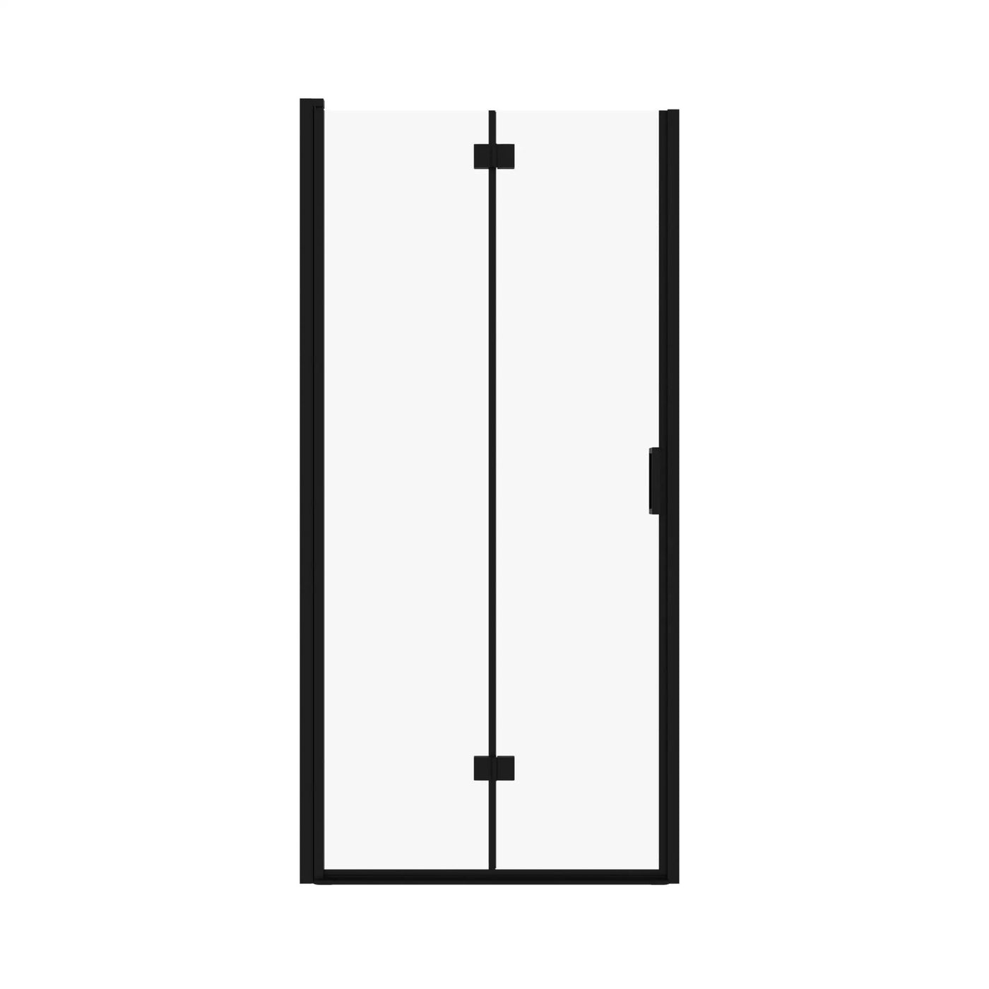 Semi Frameless Bifold Pivot Shower Door, Reversible Installation by HouseOfZazla