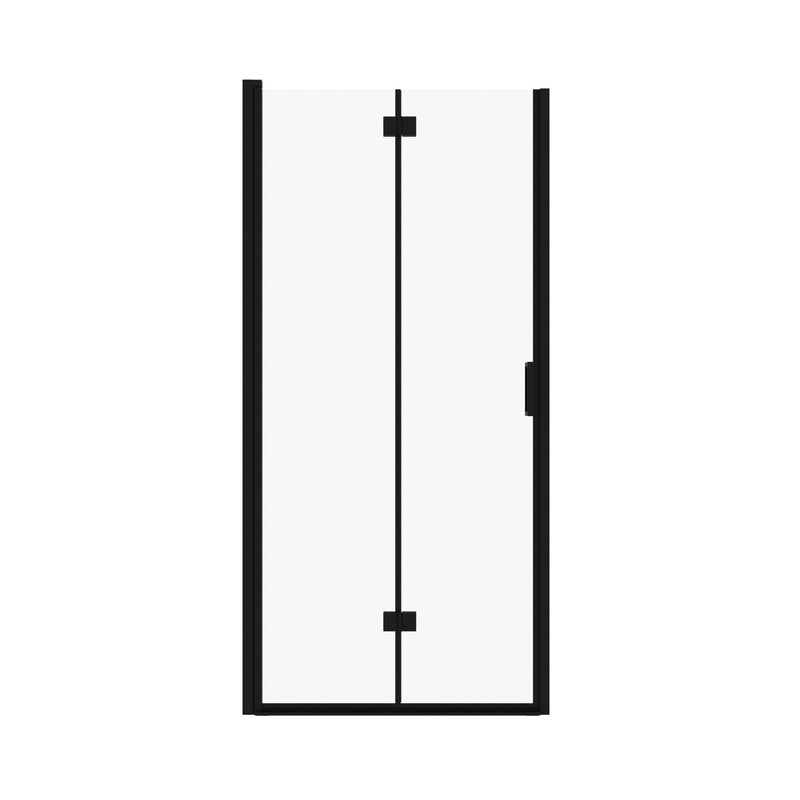 Semi Frameless Bifold Pivot Shower Door, Reversible Installation by HouseOfZazla