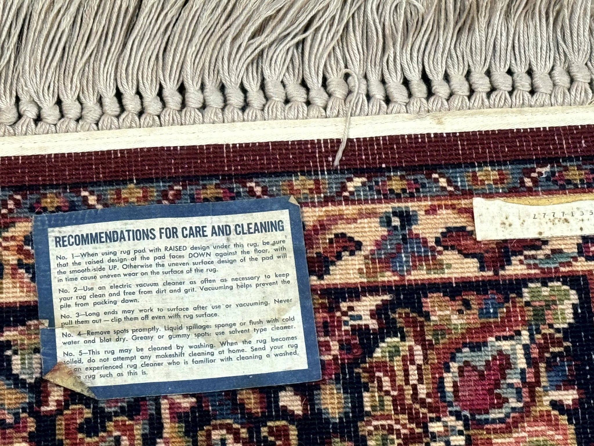 5.9 x 9 Karastan Rug Red Sarouk Rug #785, 100% Wile Pile Carpet, Original 700 Series, Vintage by Jewel Rugs
