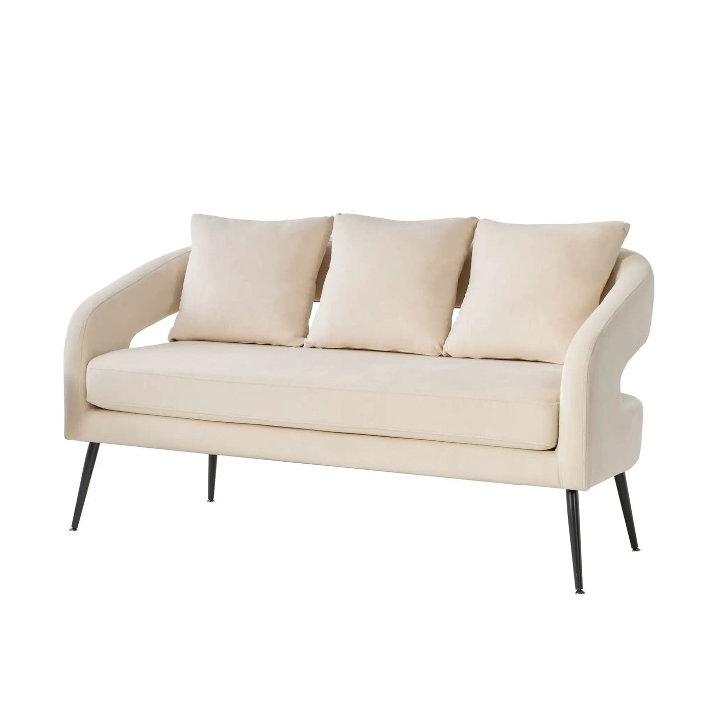 Open Back Loveseat Settee With 3 Pillows by HouseOfZazla