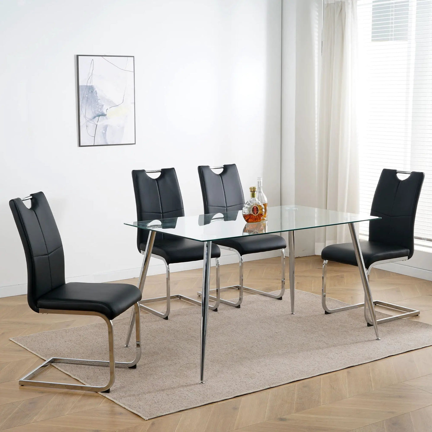 Modern Dining Chairs With Padded Seat And Metal Legs by HouseOfZazla