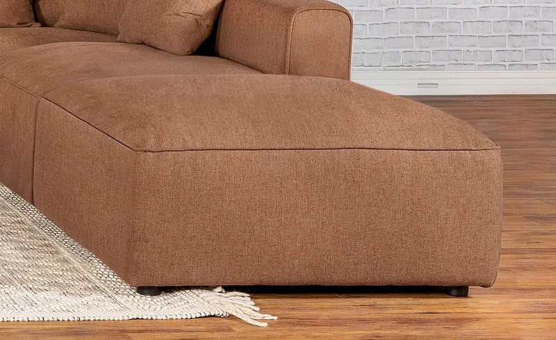 Jennifer Square Upholstered Ottoman Terracotta by Unique Piece Furniture