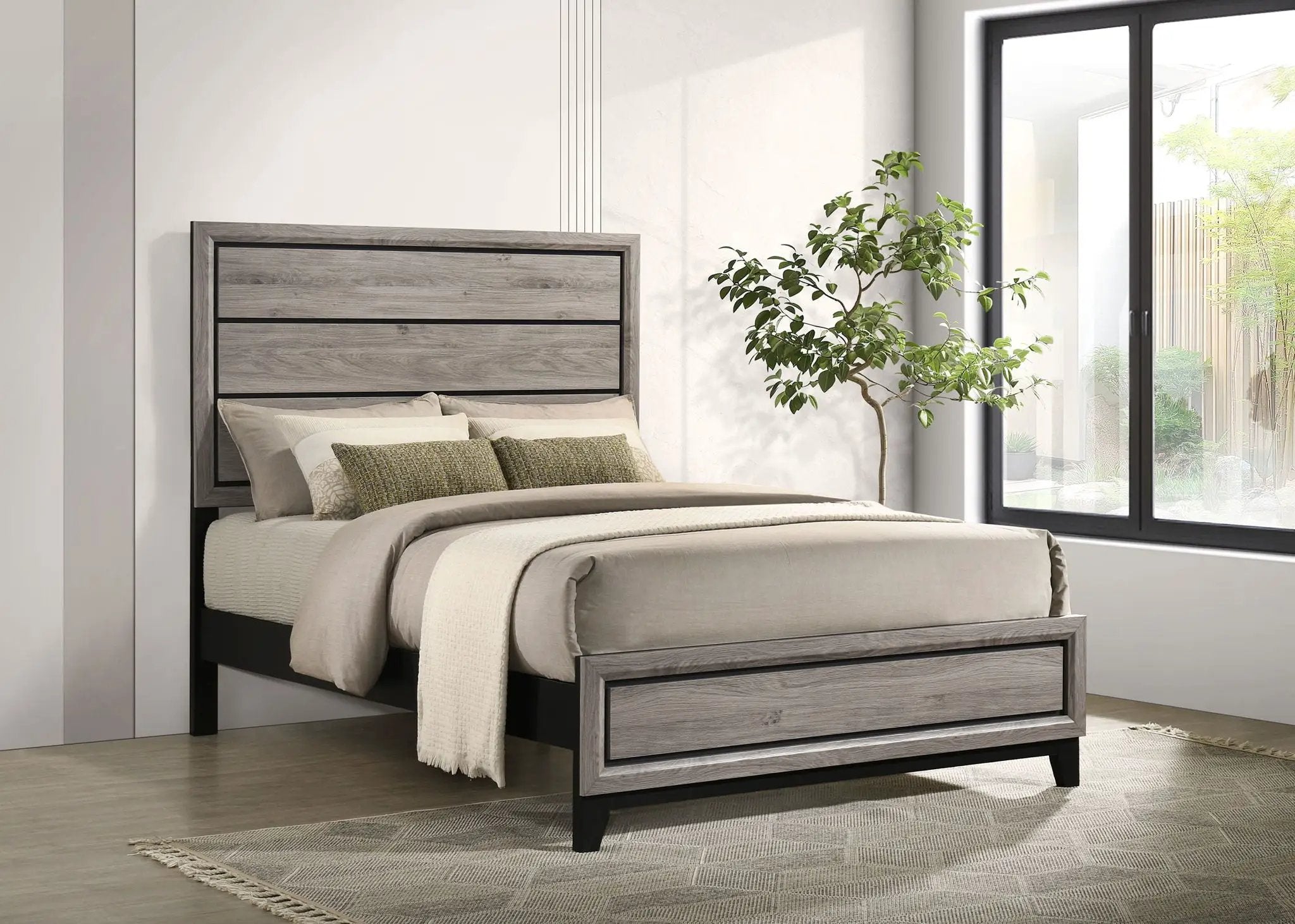 Watson Wood Full Panel Bed Light Taupe by Unique Piece Furniture