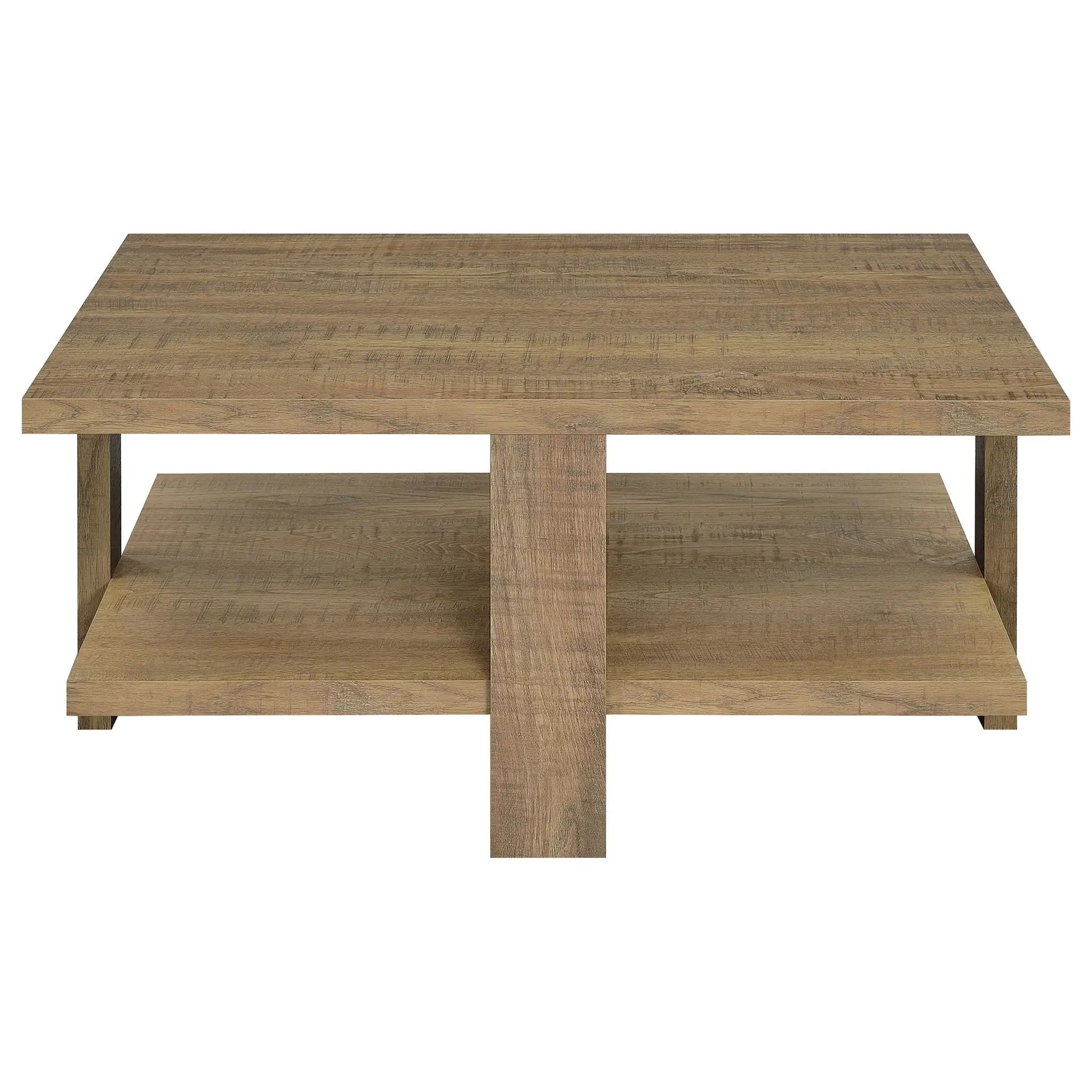 Dawn Square Engineered Wood Coffee Table Mango Brown by Unique Piece Furniture