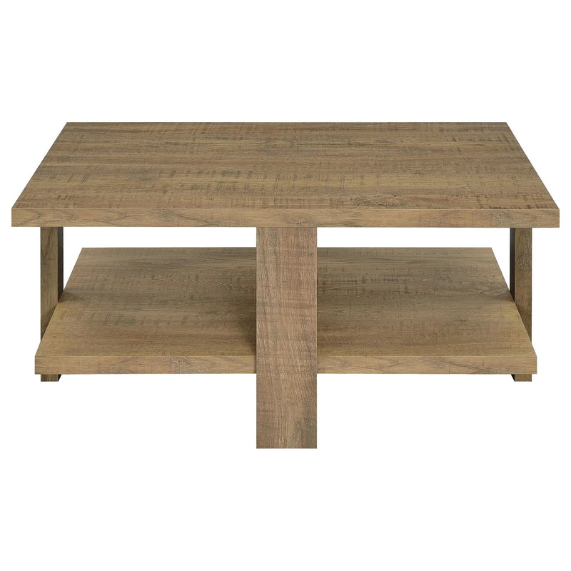 Dawn Square Engineered Wood Coffee Table Mango Brown by Unique Piece Furniture