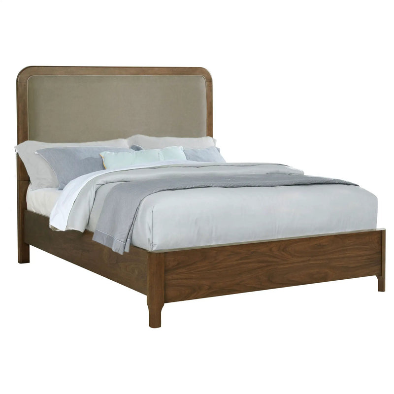 Maderia 57-inch Upholstered Queen Panel Bed Walnut by Unique Piece Furniture