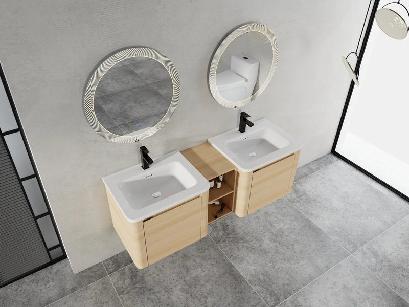 60'' Wall-Mounted Bathroom Vanity with Storage by HouseOfZazla