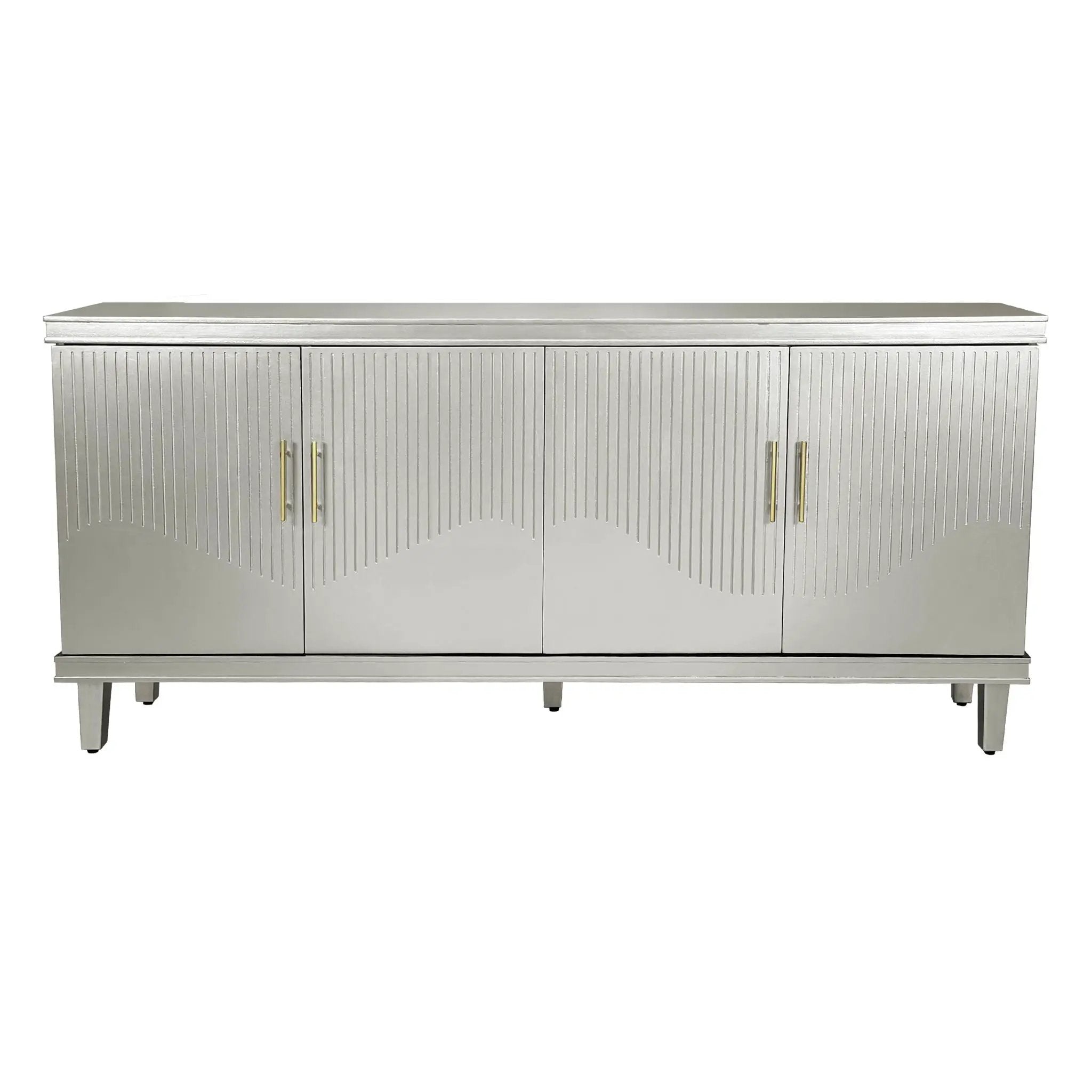 4 Door Cabinet With Adjustable Shelves, Large Storage For Living Room - Champagne by Unique Piece Furniture