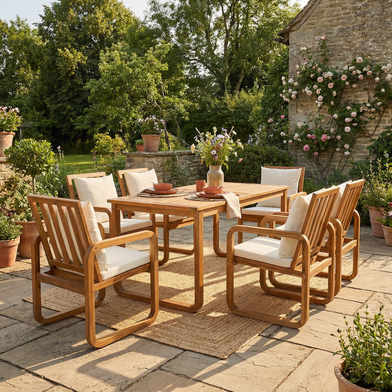 7 Pieces Patio Dining Set Outdoor Dining Table and Chairs by HouseOfZazla