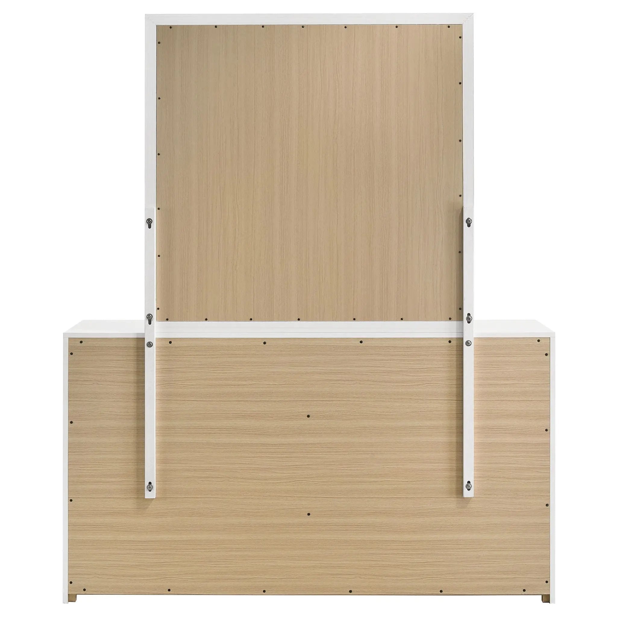 Ines 6-drawer Bedroom Dresser with Mirror White High Gloss by Unique Piece Furniture