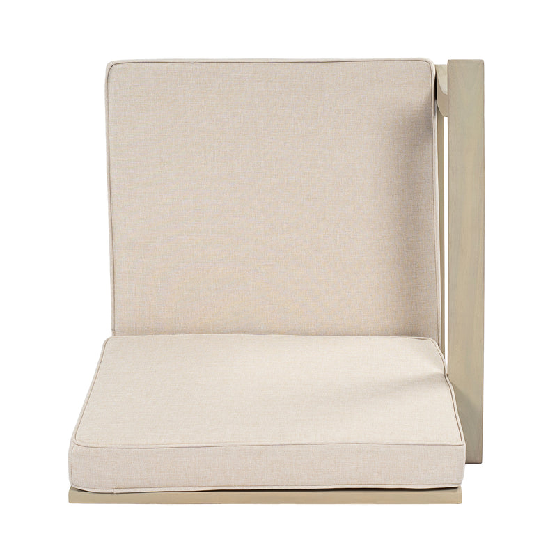Acacia Wood Patio Armchair with Water-Resistant Fabric - Perla Left Armchair, photo 4 of 10