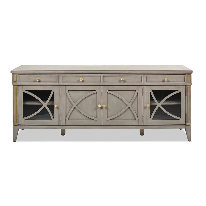 Dauphin - TV Stand Storage Display Console Table - Gray Cashmere by HouseOfZazla