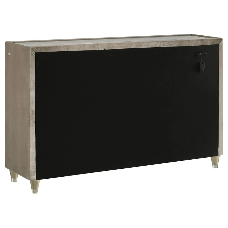 Lorient 8-drawer LED Bedroom Dresser Cabinet Ivory and Camel by Unique Piece Furniture