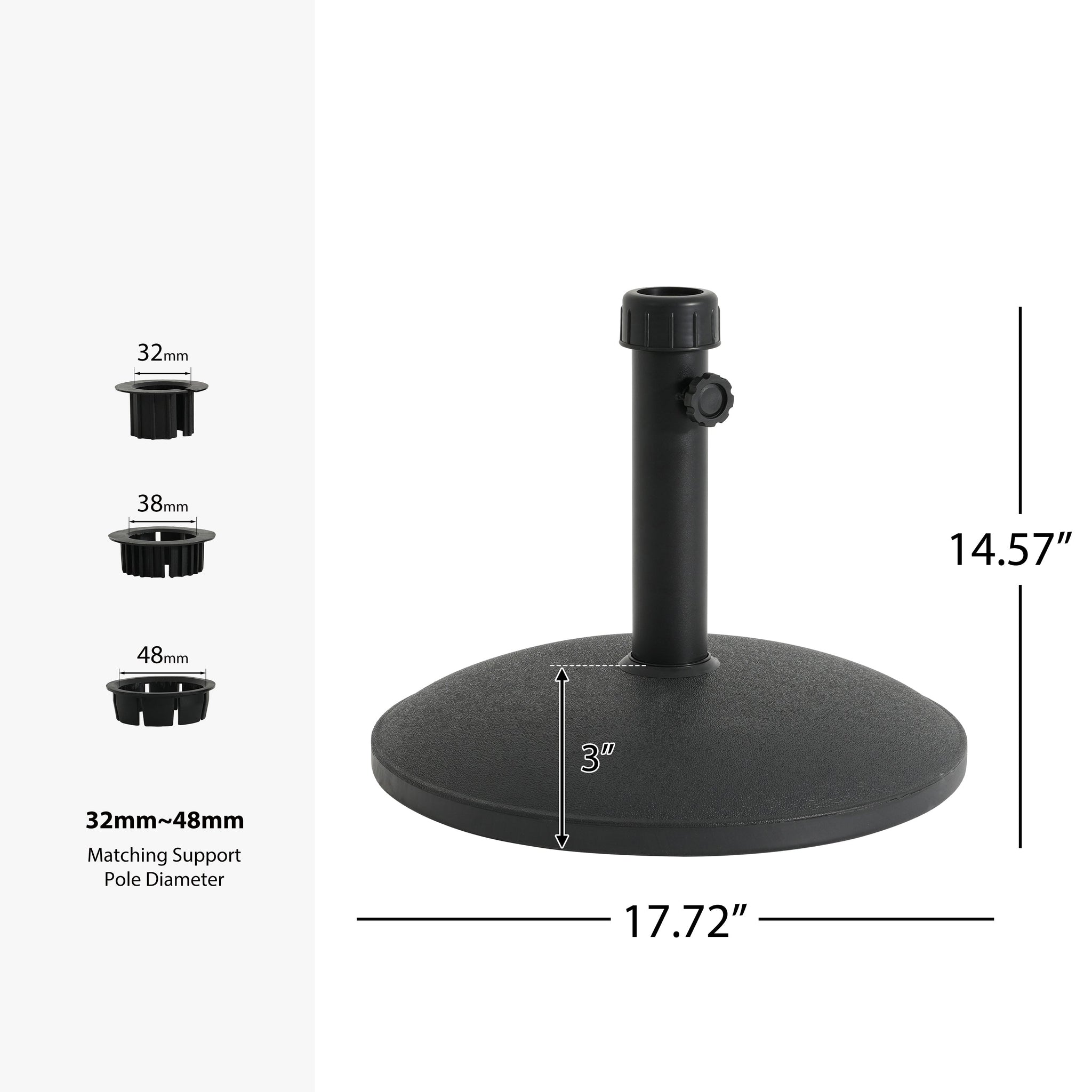 Ander Outdoor 35-pound Round Umbrella Base - Black by HouseOfZazla