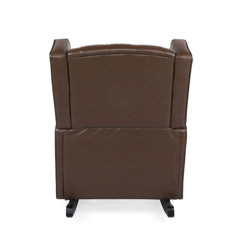 Amedou Contemporary Tufted Wingback Rocking Chair - Dark Brown by HouseOfZazla
