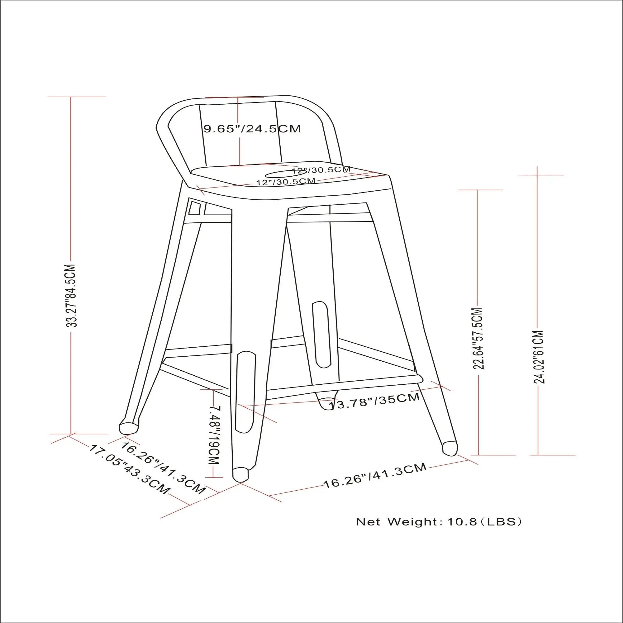 Rayne - Curved Back Metal Stool (Set of 2) by Unique Piece Furniture