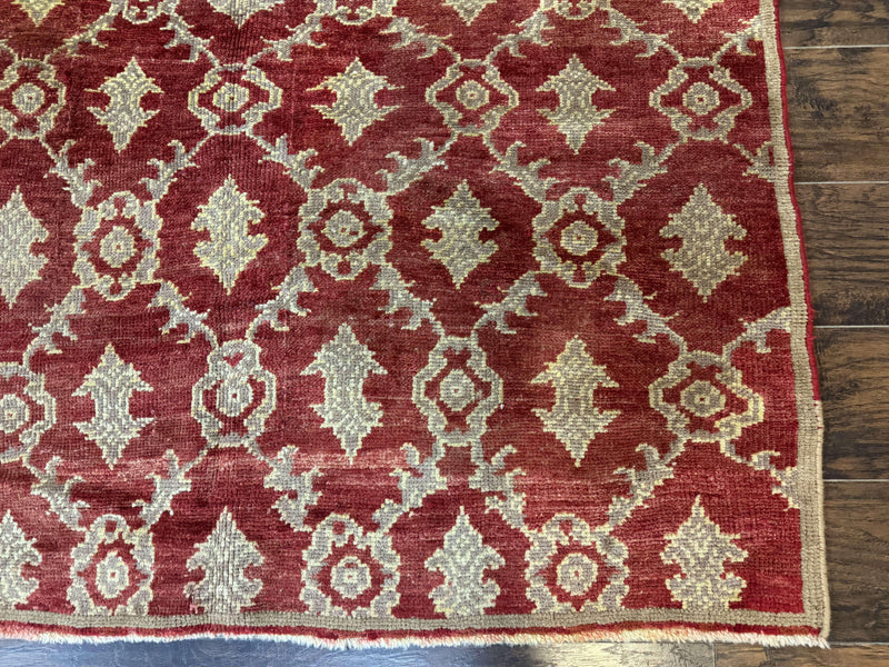 Modern Turkish Oushak Rug 5x8, Brick Red by Jewel Rugs