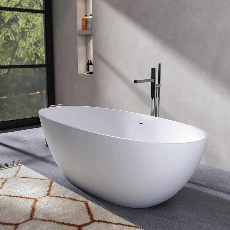 70.87 Inch Freestanding Solid Surface Soaking Bathtub by HouseOfZazla