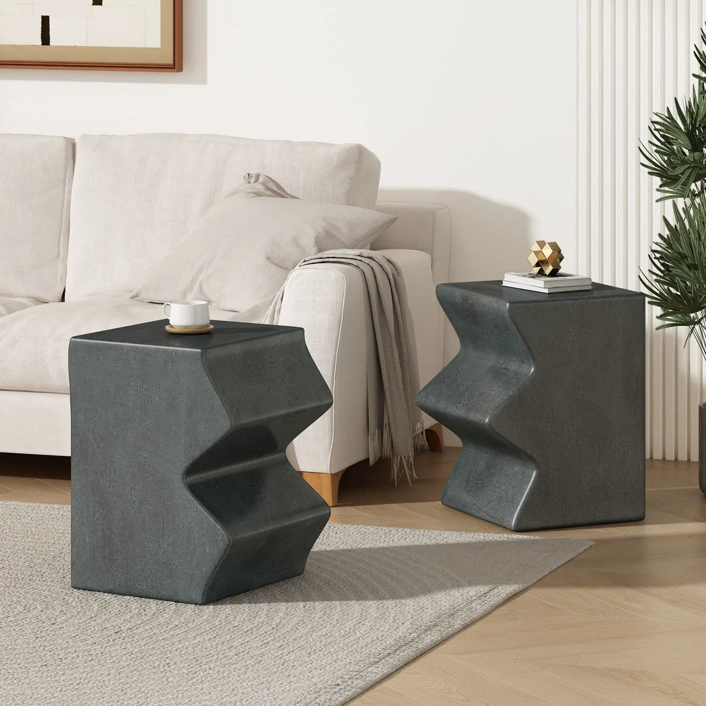 Rectangular Outdoor Indoor Accent Side Table (Set of 2) by HouseOfZazla