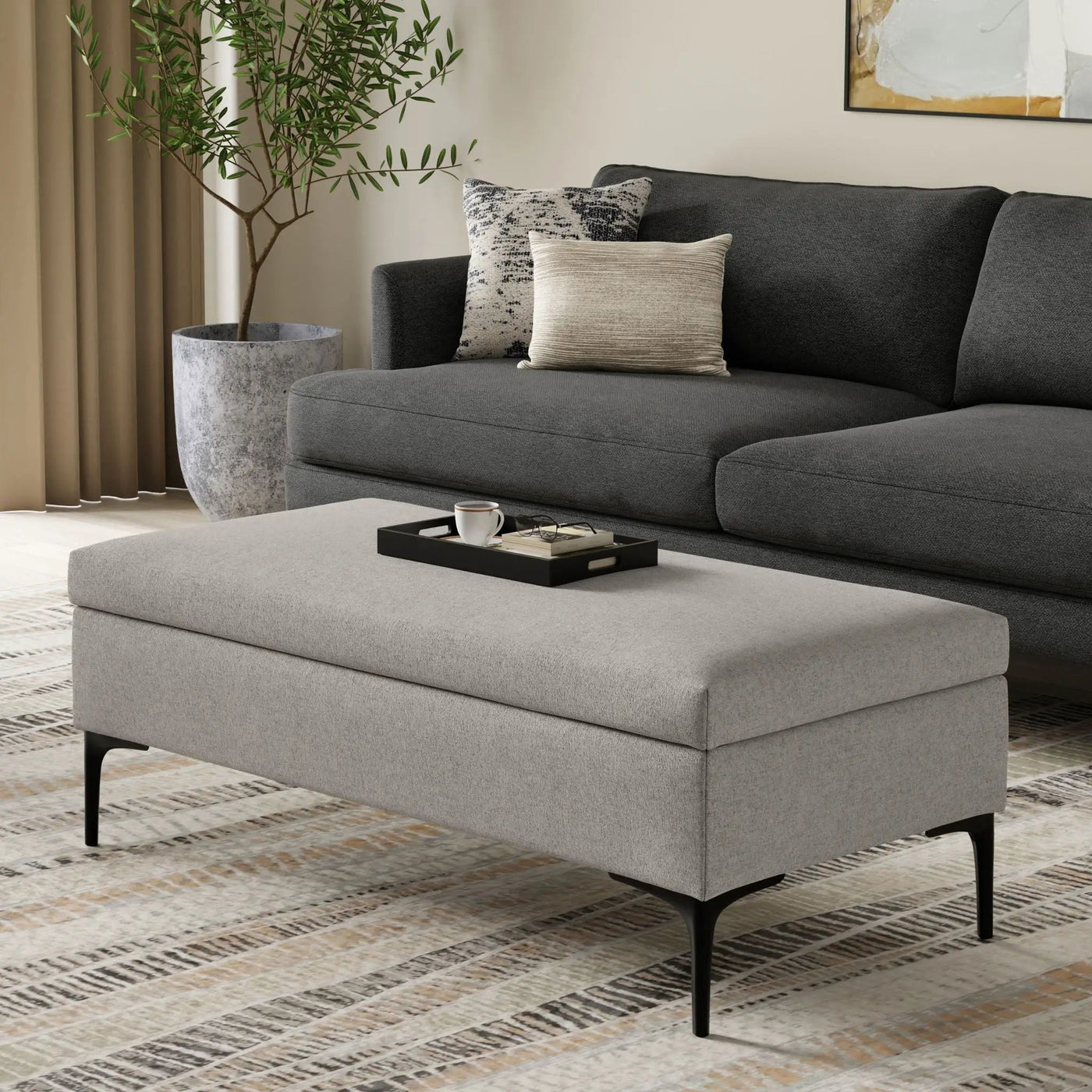 Rebecca - Multifunctional Coffee Table Storage Ottoman With Lift Up Lid by HouseOfZazla