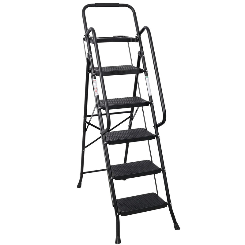 G&H 5 Step Folding Ladder with Wide Anti-Slip Pedal and Handrail by HouseOfZazla