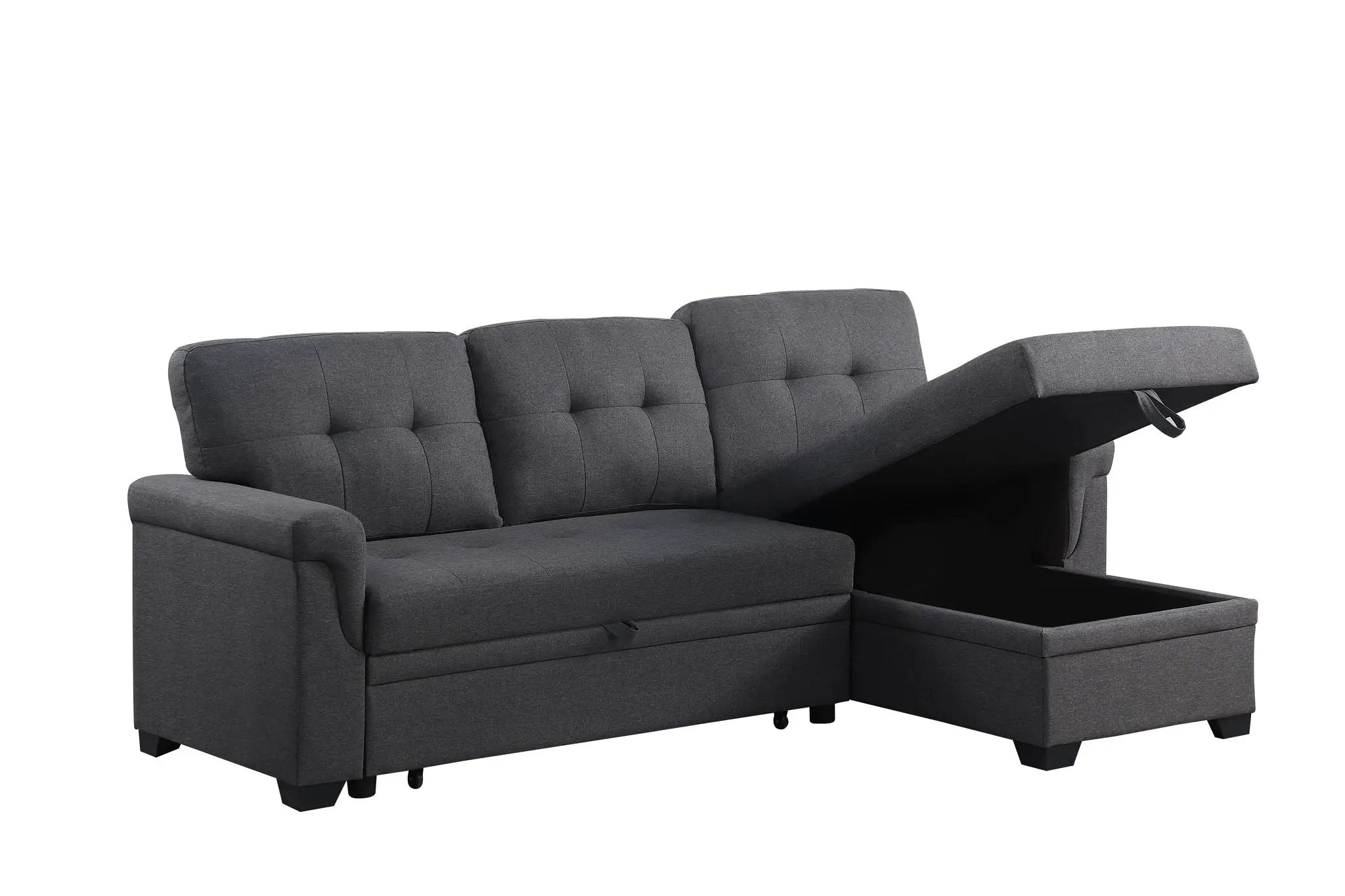 Lucca - Reversible Sleeper Sectional Sofa With Storage Chaise by HouseOfZazla